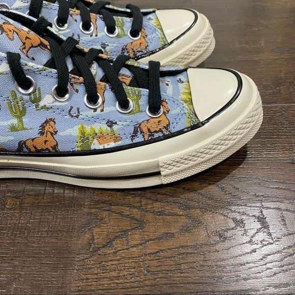 Converse Chuck 70 Ox Washed Denim Western Print Sneaker Size 9.5 Men - Picture 8 of 9